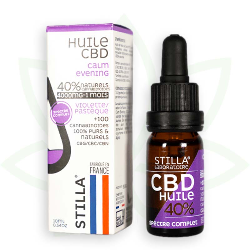 olio di cbd calma sera 40 per cento 10ml spettro completo stilla france mafrenchweed 10