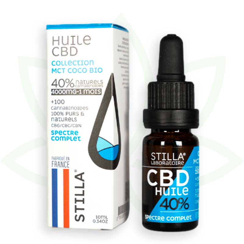 olio di cbd mct cocco 40 per cento 10ml spettro completo stilla france mafrenchweed 10